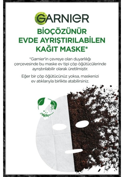 Tr Siyah Çay Kömürlü Kağıt Yüz Maskesi