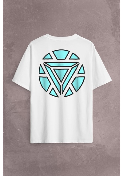 Arc Reactor Iron Man Demir Adam Sırt Ön Baskılı Oversize Tişört Unisex T-shirt 001 Arc Reactor Iron Man Demir Adam Sırt Ön Baskılı Oversize Tişört Unisex T-shirt 001