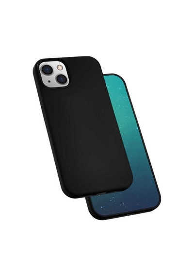 Apple Uyumlu iPhone 13 Kılıf Zore Silk Silikon Siyah