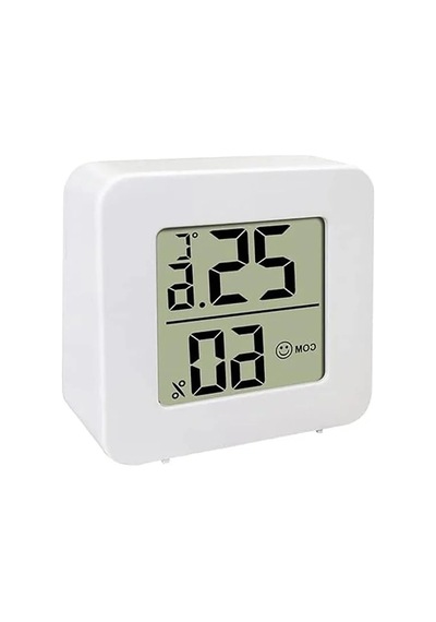 Mini Dijital Termometre Ve Nem Ölçer, Lcd Ekran, Beyaz