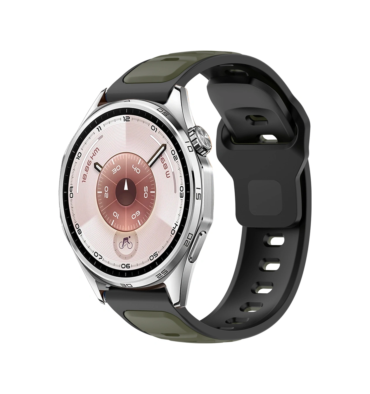 Huawei Watch Gt6 46mm İle Uyumlu Çift Renkli Spor Silikon Kordon Nefes Alabilir Konforlu