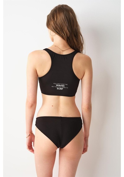 Pierre Cardin 239111 Malibu Fermuarlı Yüzücü Crop Tek Üst Zebra