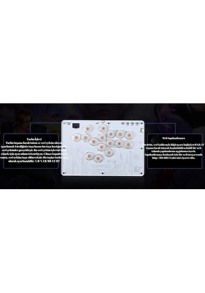 Yues Rgb Arcade Stick Fighting Stick Ps4/ps3/pc/steam/android/Apple Uyumlu iOS