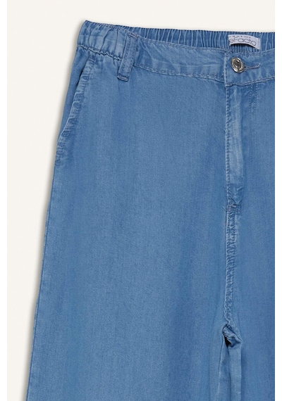 DeFacto Pull On Wide Leg Yüksek Bel Uzun Tensel Yıkamalı Pantolon D8238AX25SMNM85