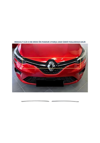 Ebal Otomotiv Renault Clio 5 HB Krom Ön Panjur 2 prç. 2019 ve üzeri P.ÇELİK