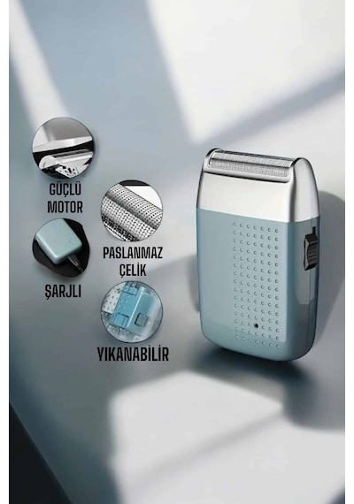 Tıraş Makinesi Sinek Kaydı Paslanmaz Çelik Taşınabilir Şarjlı