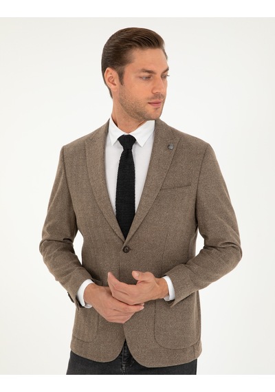 Pierre Cardin Kahverengi Slim Fit Ceket 50293351-vr029