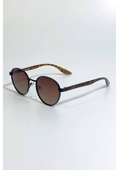 Unisex Polarize Yuvarlak Güneş Gözlüğü Kahverengi Uv400 Korumalı 15473069