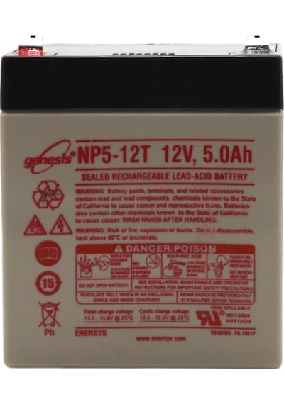 Enersys Genesis Np5-12t 12v 5ah Bakımsız Kuru Tip Agm Vrla Akü