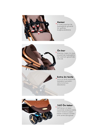 Baby Home 945 Ayrılıp Birleşebilen Travel Sistem İkiz Bebek Arabası