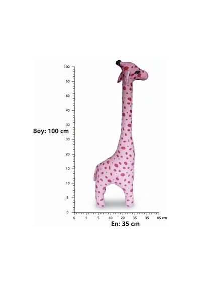 Zürafa Peluş Oyuncak Oyun Arkadaşım Yastık 100 Cm Pembe