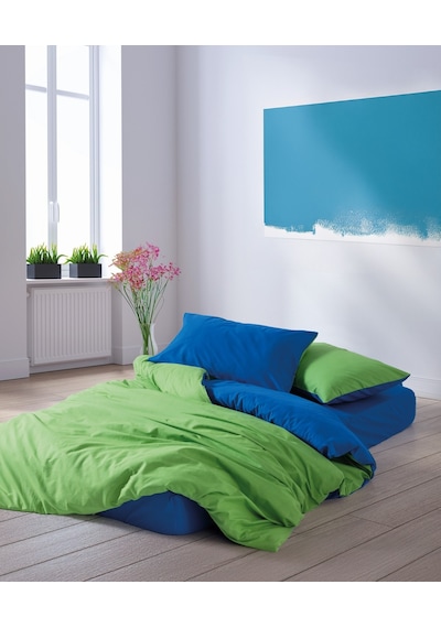 Cozy Home Popping Colors Tek Kişilik Lastikli Çarşaflı Nevresim Takımı Sage Yeşil-mavi