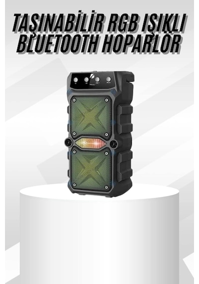 Hubrendy Tekno Çift Çıkışlı Güçlü Bataryalı Kablosuz Yüksek Ses Kaliteli Bluetooth Hoparlör