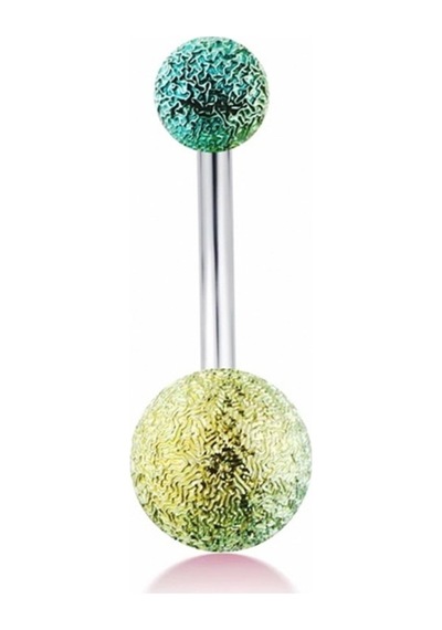 Turkuaz Yeşil Renkli Muz Göbek 8Mm Top Uçlu Çelik Piercing P455H Yeşil