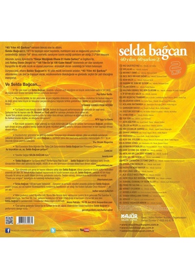 Selda Bağcan 40 Yılın 40 Şarkısı Double Lp Sarı Renkli Plak