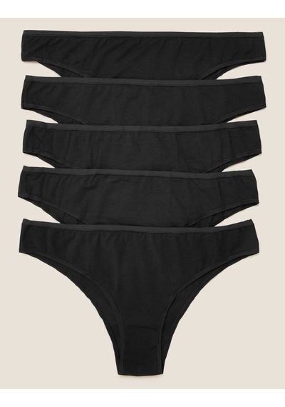 Marks & Spencer 5'li Dikişsiz Brazilian Külot Seti T61003498B Siyah