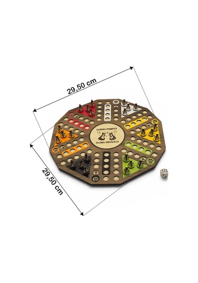 Ahşap Ludo Oyunu Kızma Birader - 6 Kişilik Premium Masa Oyunu
