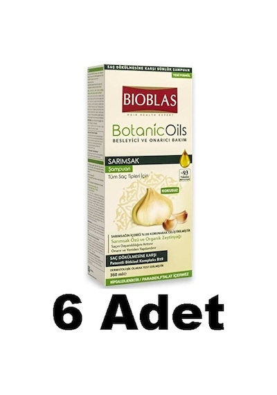 Bioblas Botanic Oils Sarımsaklı Saç Dökülmesine Karşı Şampuan 6 x 360 ML