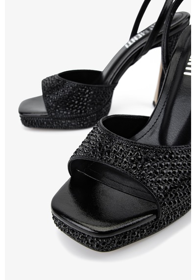 Valmenti Kadın Suni Deri Siyah Taşlı Night Shoes Ayakkabı 921 655 Bn Ayk Y26 Sıyah Taslı