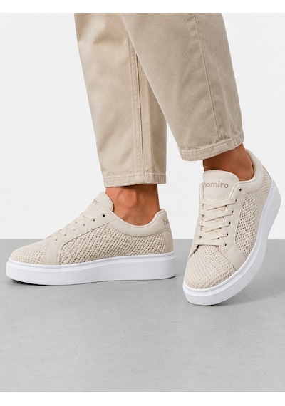 Günlük Rahat Taban Bağcıklı Sneaker Spor Ayakkabı Bej