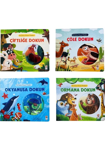 İlk Dokun Hisset Kitabım-çiftliğe Dokun, Ormana Dokun, Okyanusa Dokun, Çöle Dokun 4kitap