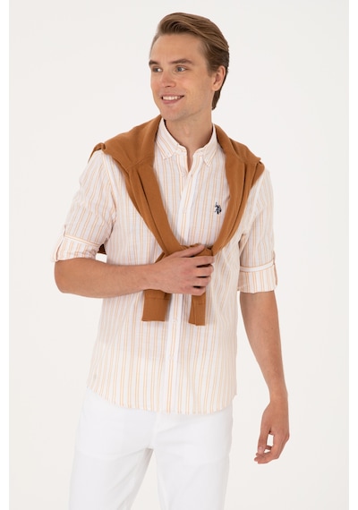 U.s. Polo Assn. Erkek Sarı Gömlek Desenli 50306339-vr044 Sarı
