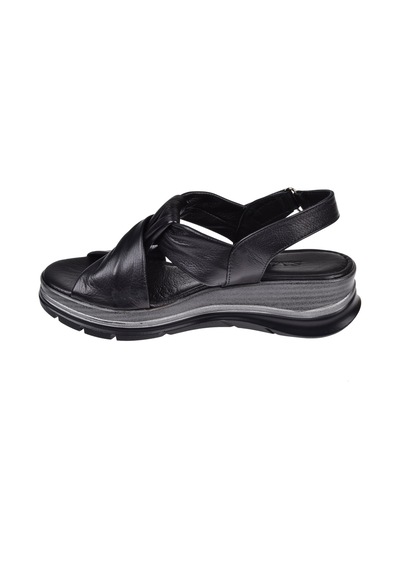 Sms Hakiki Deri 5cm Dolgu Taban Kadın Sandalet Sms-1111 Siyah Sms Hakiki Deri 5cm Dolgu Taban Kadın Sandalet Sms-1111 Siyah