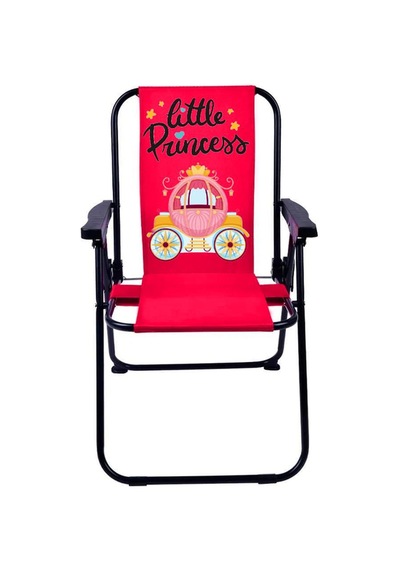 Exent 2-6 Yaş Little Prences Lüx Çocuk Piknik Sandalyesi-mini Kamp Sandalyesi-kırmızı Çok Renkli