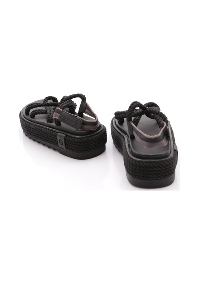 Nomadic Republic Chunky Platform Kadın Halat Sandalet Siyah