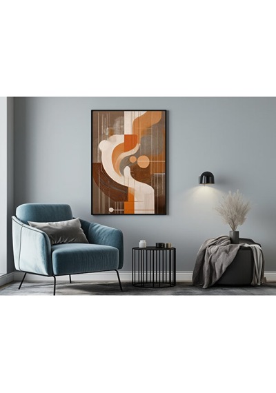 Tablo Ahşap Çerçeveli Tablo Çerçeveli Poster Soyut Kum Fırtınası , Soyut Tablo