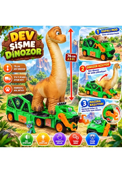 Movie 3 Megasaurus Dino Aracı Yeşil