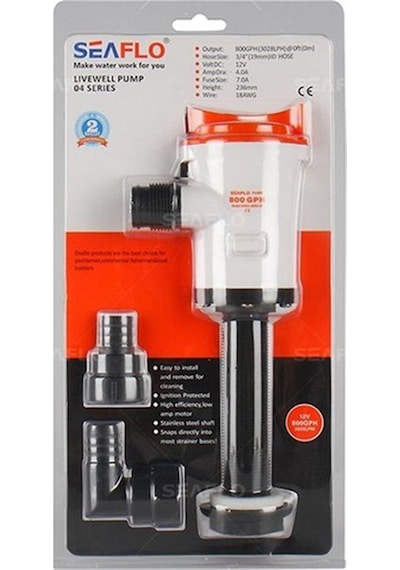 Goldsea Marine Tekne Livar Pompası Düz Giriş 800 Gph 12V Seaflo