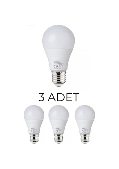 Horoz Premier-9 Led Ampul 9w E27 Duy Beyaz Işık 6400k - 3 Lü Paket