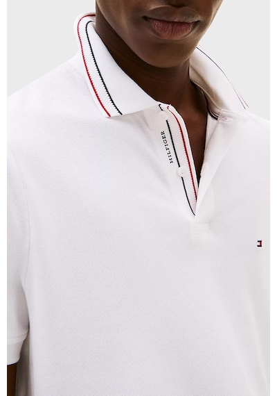 Tommyhilfiger Polo Yaka Logo Pike T-shirt.regular Fit Beyaz