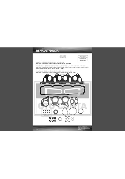 Üst - 527 - Takım Contası Renault Go 1.9 - Almparca - Dizel Keçeli