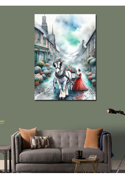 Kanvas Tablo Kral Aslan Ve Yavrusu 100cmx140cm