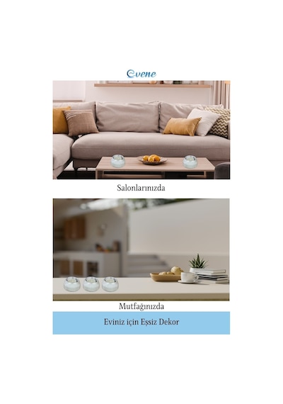 Mumluk Şamdan 3 Adet Tealight Uyumlu Çizgili Model - Gümüş