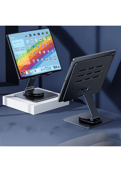 360 Derece Dönerli Telefon Tablet Tutucu Metal Stand-al4721 Gümüş