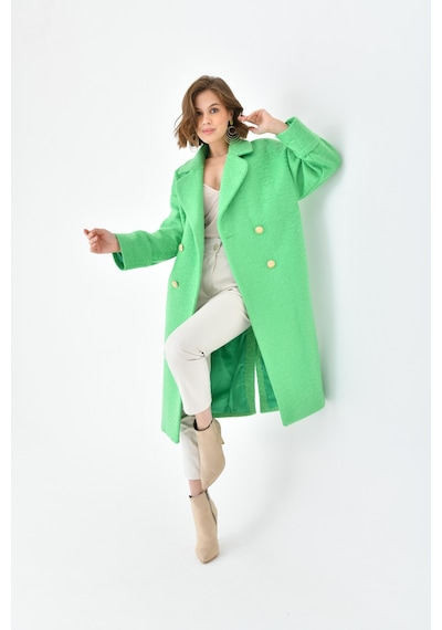 Ftz Women Kadın Kravuze Kaşe Kaban Benetton 30642-benetton Benetton Yeşili