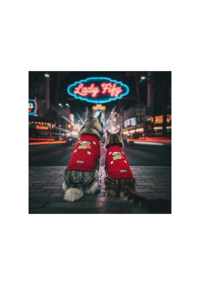 Kedi Ve Köpek İçin Kırmızı Ho Ho Ho Yeni Yıl / Noel Kazağı