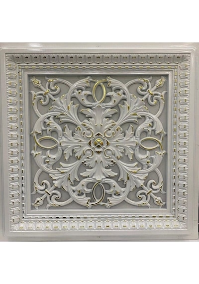 60x60 Cm Asma Tavan Uyumlu Led Döşenebilir Avangarde Tavan Paneli Beyaz Altın Renk