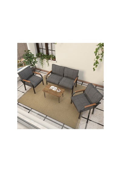 Mygusi Hayal Balkon, Bahçe, Cafe, Metal Kanepe Koltuk Takımı , Bahçe Mobilyası, 211 Sehpalı - Koyu Gri Mygusi Hayal Balkon, Bahçe, Cafe, Metal Kanepe Koltuk Takımı , Bahçe Mobilyası, 211 Sehpalı - Koyu Gri