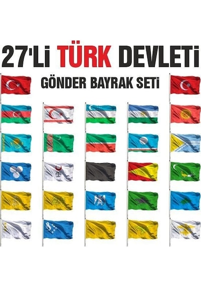 27'li Türk Devletleri Seti 100x150 Tek Ebat