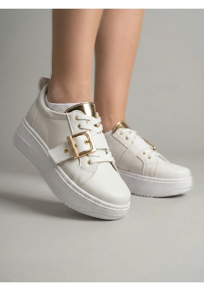 Marina Rosse Lusi Kemer Gold Detaylı Günlük Ortopedik Sneaker Beyaz