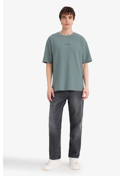 Defacto Mini Baskılı Yeşil Erkek T-shirt D5871ax/gn1083 Yeşil