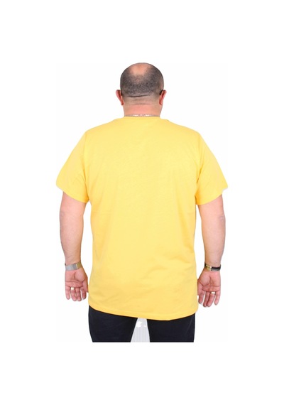 Moc Grande Mocgrande Erkek Büyük Beden Sıfır Yaka Tişört Sport 25162 Sarı Sarı