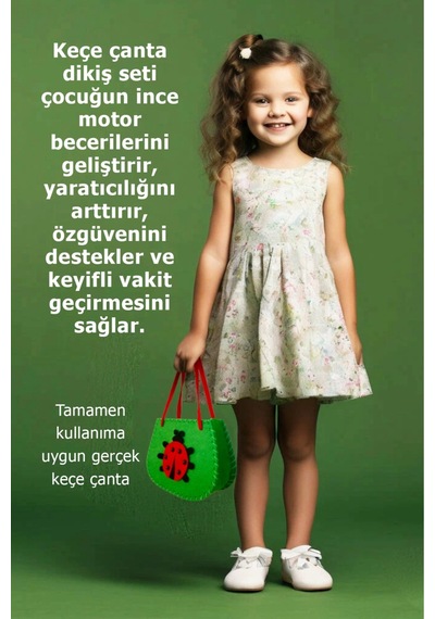 Eğitici Geliştirici Kendin Yap Keçe Çocuk Çantası