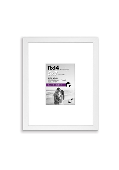 Beyaz 11x14 Resim Çerçevesi - Mat İle 5x7 Çerçeve Veya 11x14 Çerçeve Olarak Kullanın - Kırılmaya Dayanıklı Ca