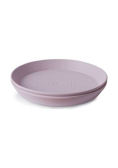 Mushie İkili Yuvarlak Yemek Tabağı - Soft Lilac Lila