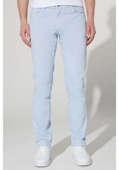 AC&Co / Altınyıldız Classics ERKEK MAVI 360 Derece Her Yöne Esneyen Slim Fit Dar Kesim Pamuklu Rahat Pantolon Mavi